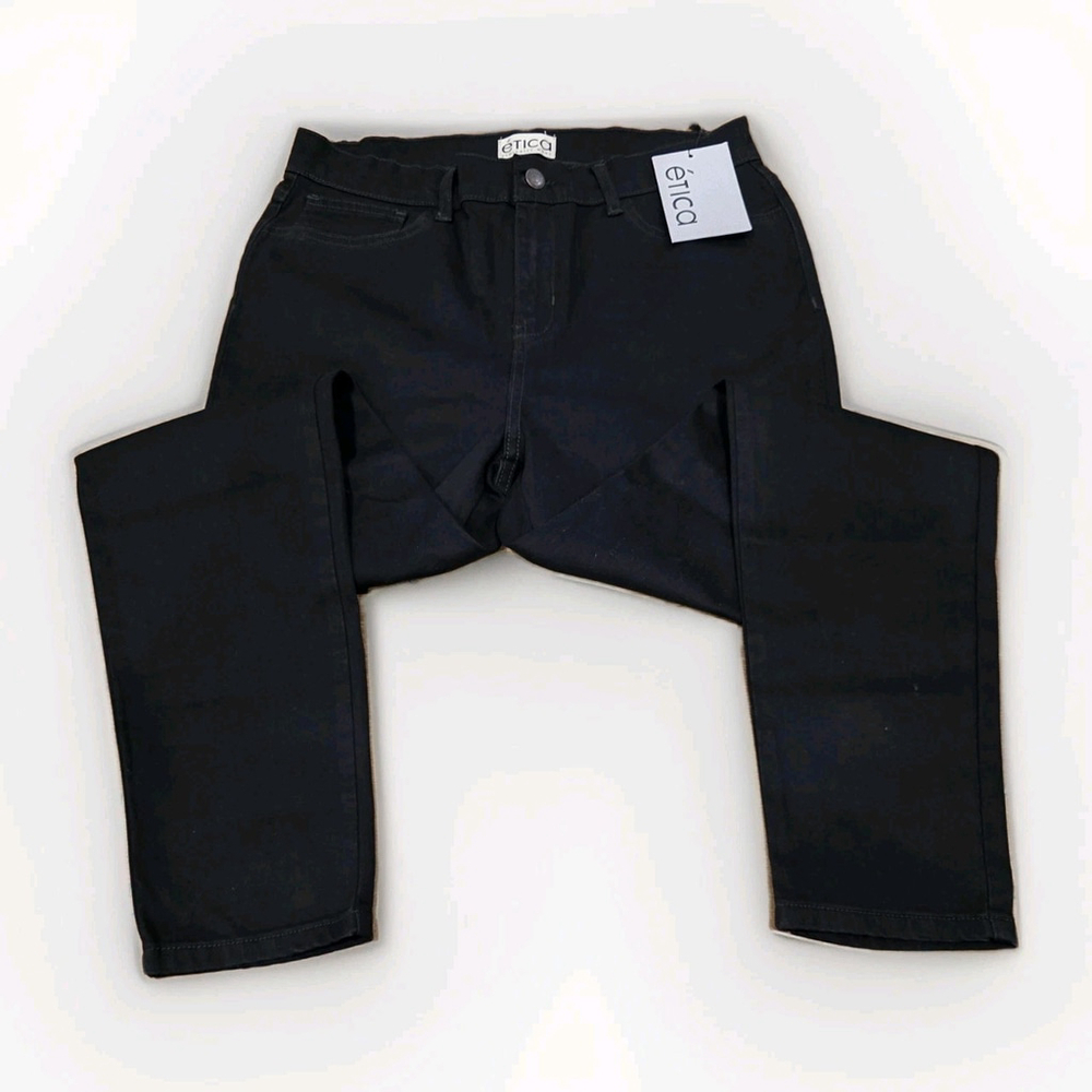 Etica Women's Solid Black Skinny Jeans Size Euro 4 30x28 NWT $178